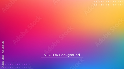 Abstract blurred gradient mesh background in bright rainbow colors. Colorful smooth banner template. Easy editable soft colored vector illustration in EPS10 without transparency.