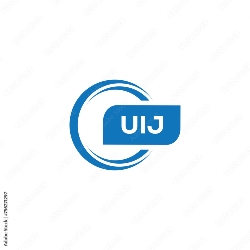 modern minimalist UIJ monogram initial letters logo design