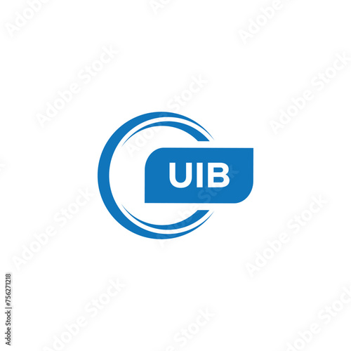 modern minimalist UIB monogram initial letters logo design photo