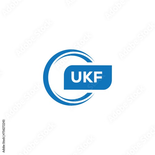modern minimalist UKF monogram initial letters logo design