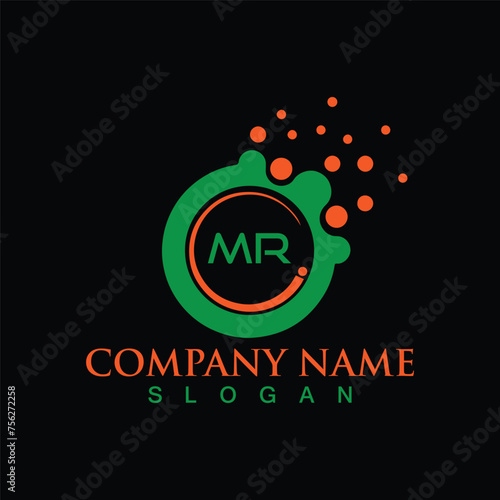 Creative square MR letter logo design