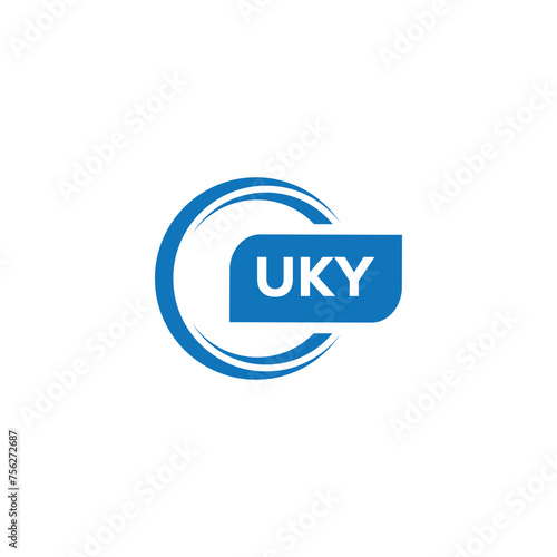 modern minimalist UKY monogram initial letters logo design