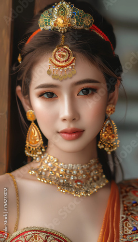 Photo beautiful Thai womens faces faces for makeup face cosmetics advertising hi res