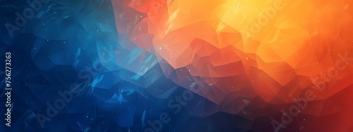 a background with a gradient from orange to blue with a triangle hard visible wrinkle effect