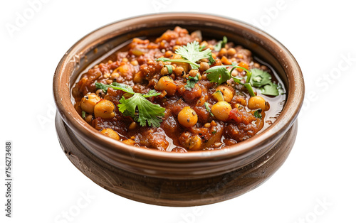 Exploring the Savory Pleasures of Chickpea Curry On Transparent Background.