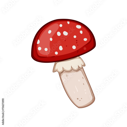 forest fly agaric cartoon. autumn simple, toadstool moss, fungus watercolor forest fly agaric sign. isolated symbol vector illustration