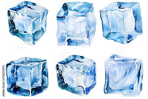 ice cubes isolated on white background, Ice cubes, isolated on white background 