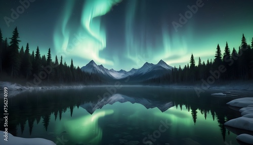 A Hyper Realistic Image Of A Crystal Clear Lake Mirroring A Sky Full Of Auroras In A Pristine 8k Forest Setting At Midnight (1)