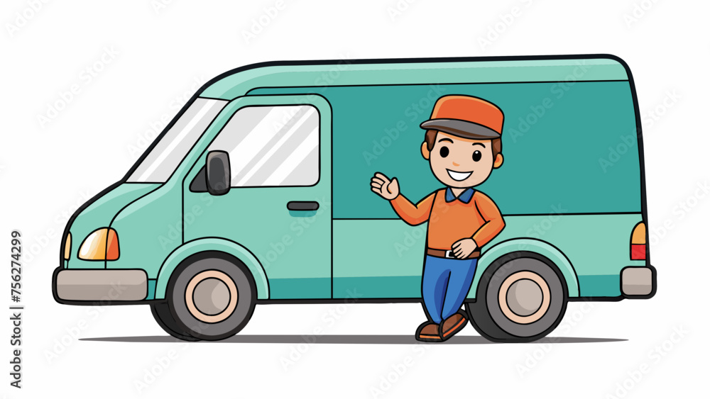 Efficient Delivery Vector Illustration of a Van with Driver for Seamless Logistics Efficient Delivery Vector Illustration of a Van with Driver for Seamless Logistics