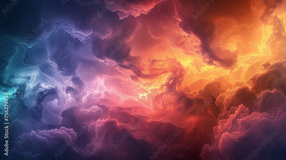 Generate an image featuring a graphic interpretation of a nebula