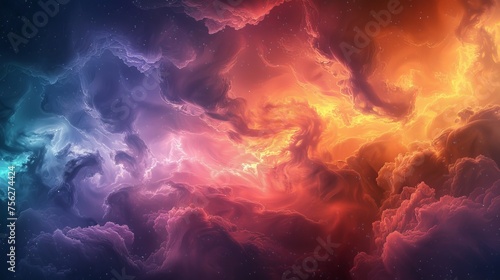 Generate an image featuring a graphic interpretation of a nebula