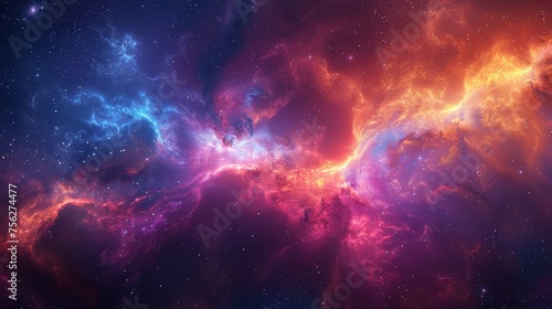 Generate an image featuring a graphic interpretation of a nebula © Supasin