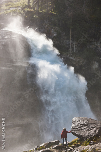 Krimml cascades in Hohe Tauern National Park. Austrian landmark