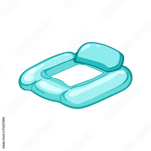 bed inflatable mattress pool cartoon. surface water, above float, top woman bed inflatable mattress pool sign. isolated symbol vector illustration