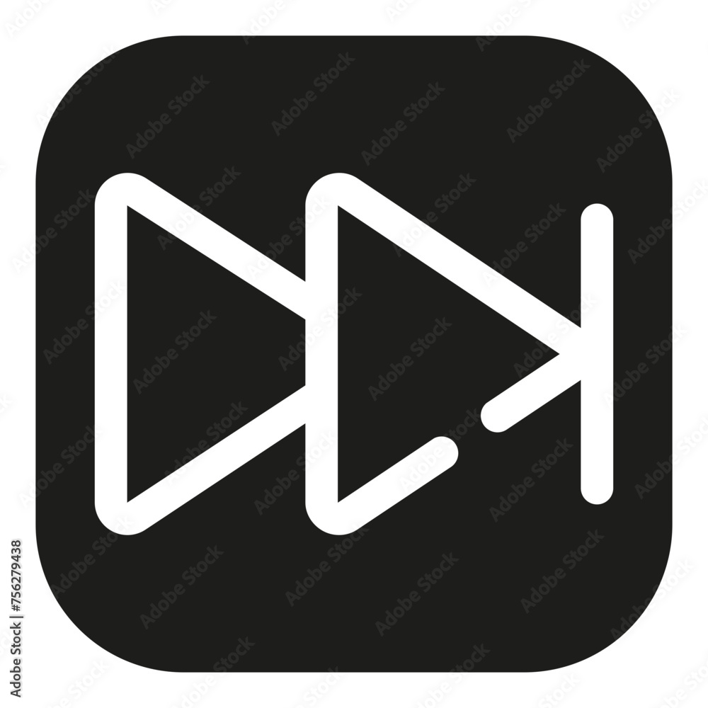 Fast forward Multimedia Glyph Icon Black and White Fast forward Multimedia Glyph Icon Black and White