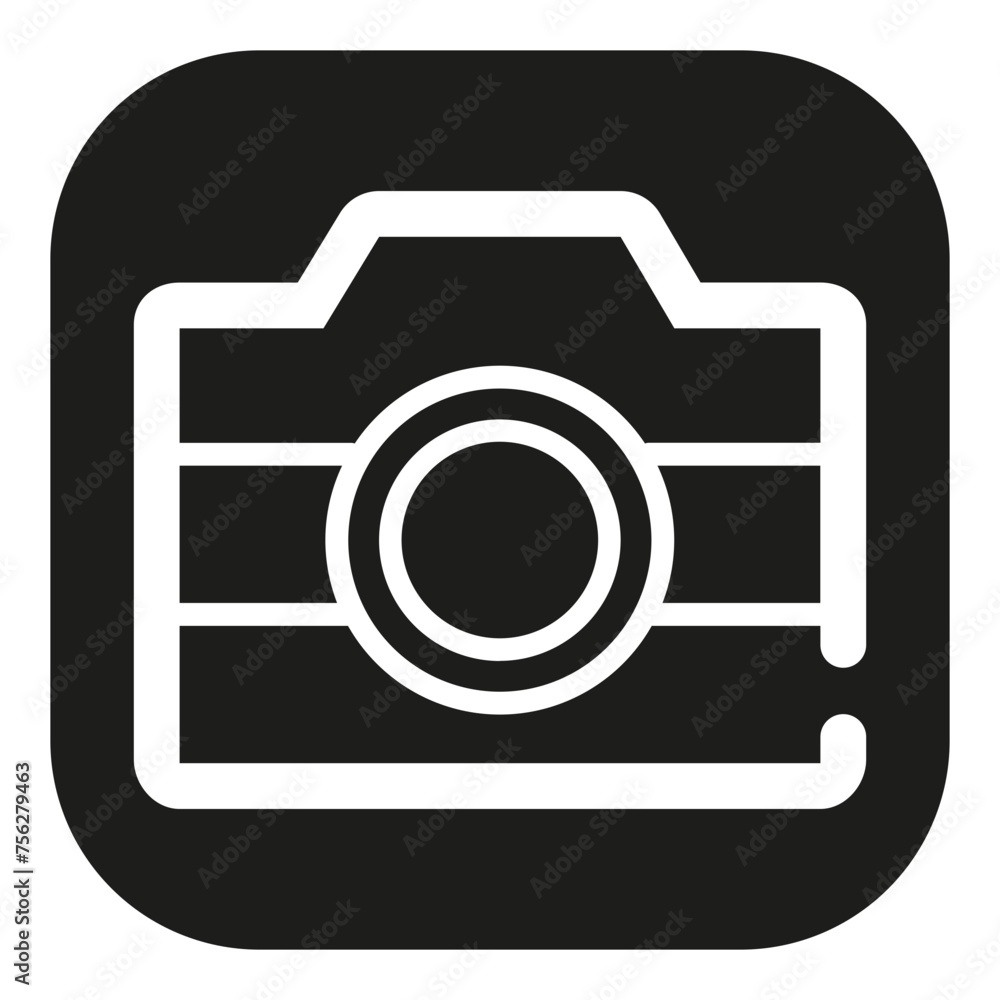 Camera Multimedia Glyph Icon Black and White Camera Multimedia Glyph Icon Black and White