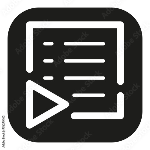 Playlist Multimedia Glyph Icon Black and White