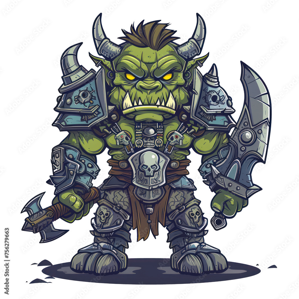Vicious Orc Fiend Character Design for T-Shirt