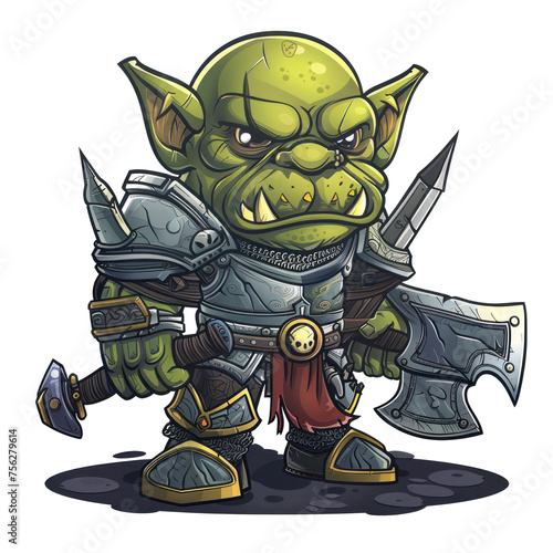 Vicious Orc Fiend Character Design for T-Shirt
