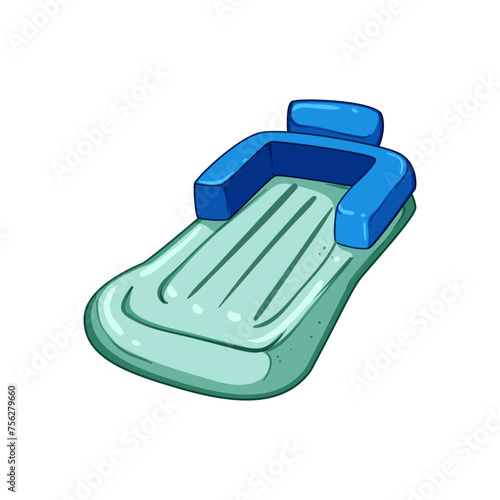 woman inflatable mattress pool cartoon. mat swimming, beach view, air side woman inflatable mattress pool sign. isolated symbol vector illustration