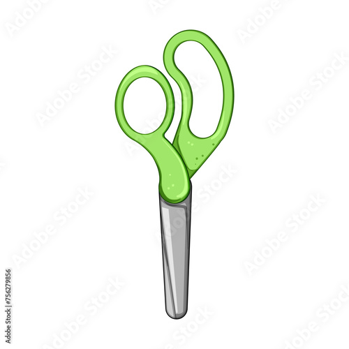 bright kid scissors cartoon. children office, craft cut, render graphic bright kid scissors sign. isolated symbol vector illustration