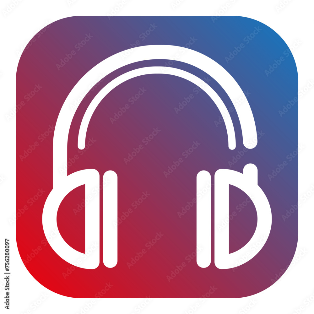 Headset Multimedia Glyph Icon Color Red and Blue Headset Multimedia Glyph Icon Color Red and Blue