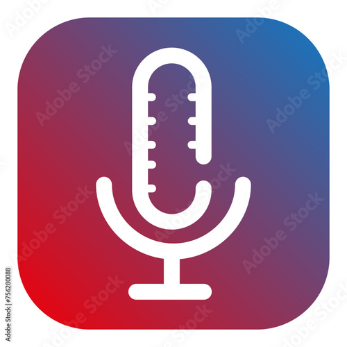 Microphone Multimedia Glyph Icon Color Red and Blue