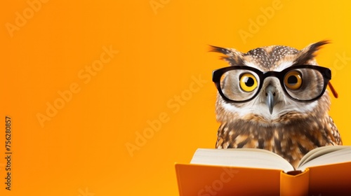 Wallpaper Mural Owl wearing reading glasses Torontodigital.ca