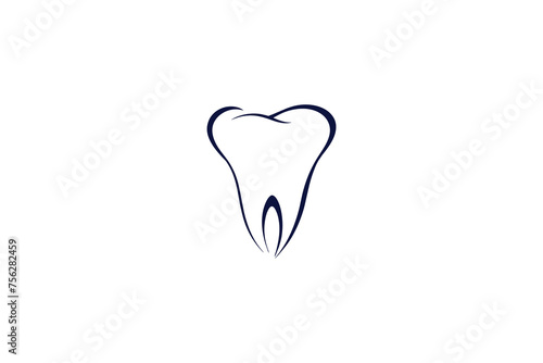 simple line dental logo design