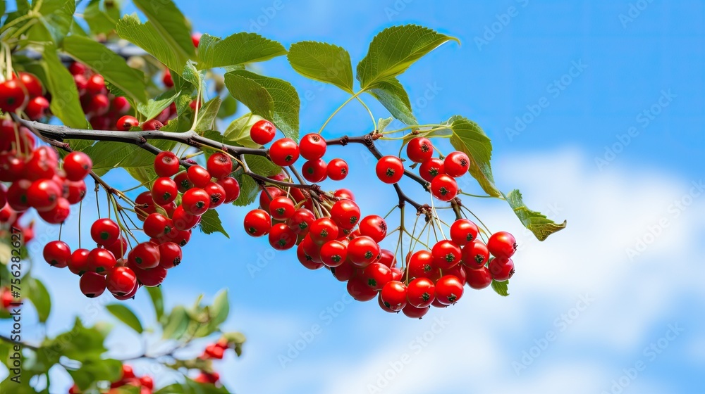 Fototapeta premium Branch with berries. Generative AI