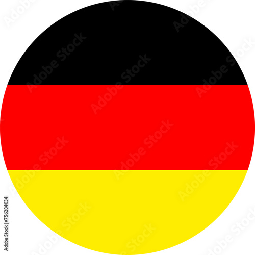 Vector illustration of German flag  Patriotic  Independence day  Round German flag