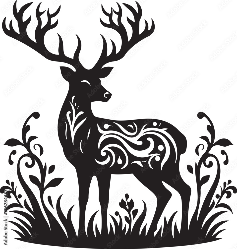 Deer silhouette vector illustration