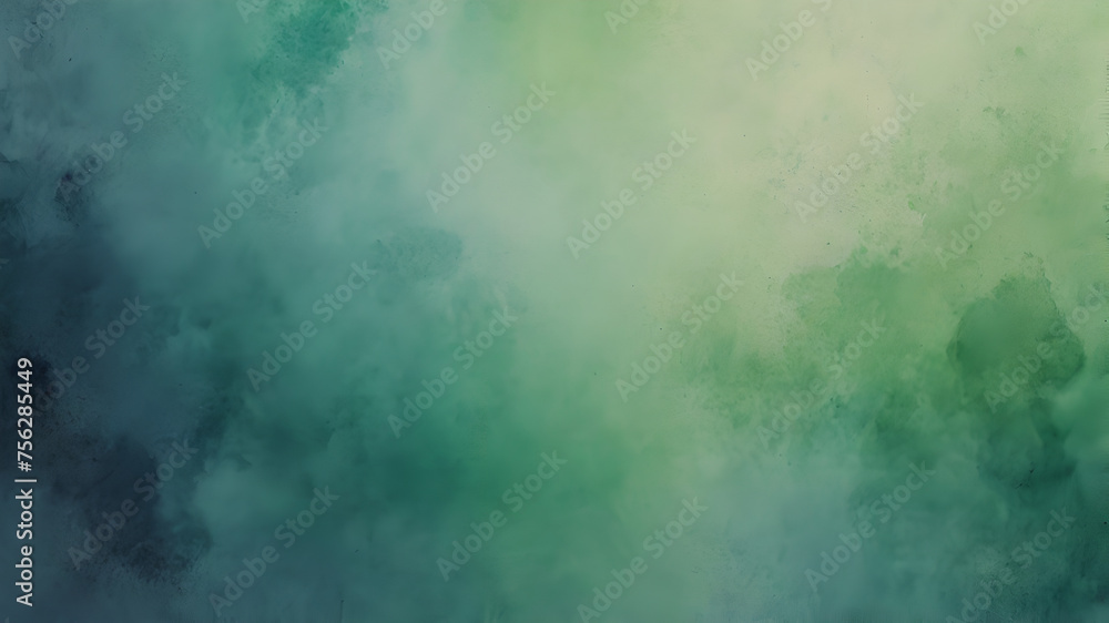 blue green watercolor , grainy noise grungy spray texture color gradient rough abstract retro vibe background shine bright light and glow , template empty space  - obrazy, fototapety, plakaty 