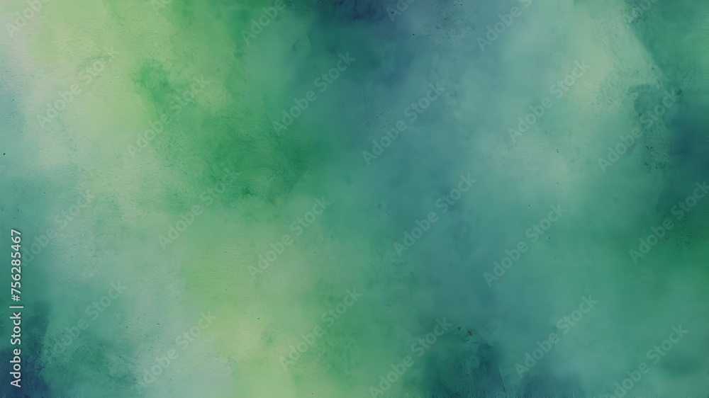 blue green watercolor , grainy noise grungy spray texture color gradient rough abstract retro vibe background shine bright light and glow , template empty space 