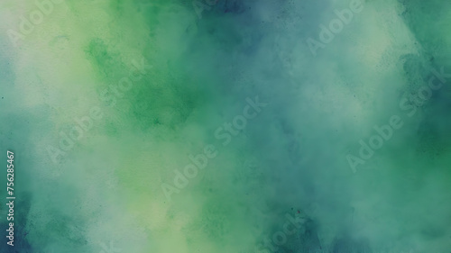 blue green watercolor , grainy noise grungy spray texture color gradient rough abstract retro vibe background shine bright light and glow , template empty space  © Kovalova Ivanna