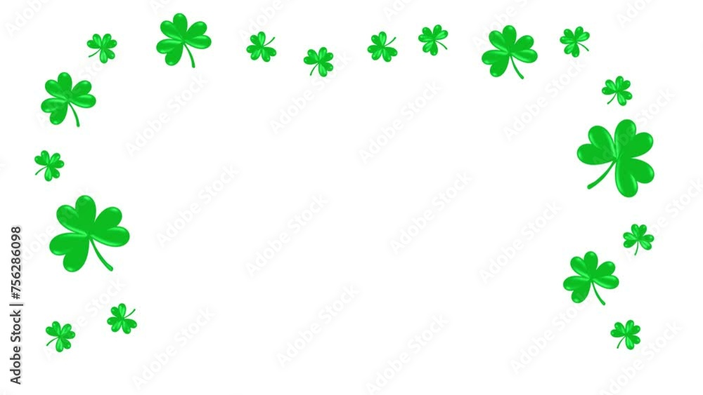 Saint Patrick's Day animated background illustration with shamrock animation Saint Patrick's Day animated background illustration with shamrock animation