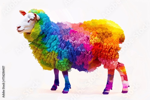 a rainbow colored sheep © Mariana