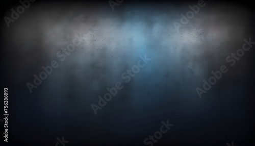 dark blue black grey , spray texture color gradient shine bright light and glow rough abstract retro vibe background template , grainy noise grungy empty space