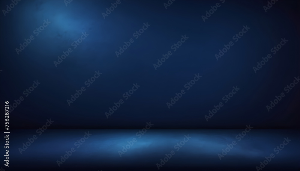 Obraz premium indigo navy blue , color gradient rough abstract background shine bright light and glow template empty space , grainy noise grungy texture