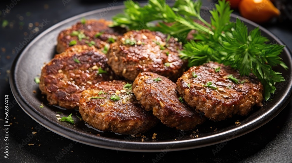 Fototapeta premium Meat cutlets. Generative AI