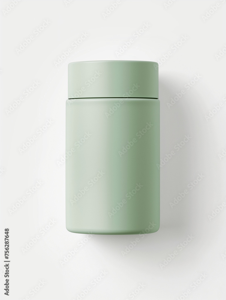 Light Green Cosmetic Packaging Mock-Up Isolated on White Background Light Green Cosmetic Packaging Mock-Up Isolated on White Background