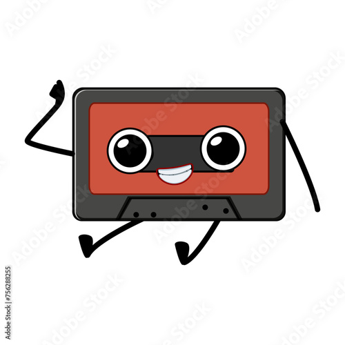 disco retro music character cartoon. event ball, ghetto concert, tape cocktail disco retro music character sign. isolated symbol vector illustration