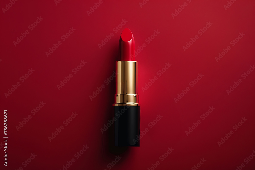 Still Life picture of a lipstick with red background Still Life picture of a lipstick with red background