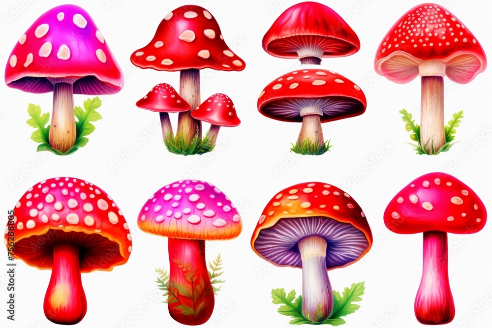 Mushrooms and botanical watercolor art Mushrooms and botanical watercolor art