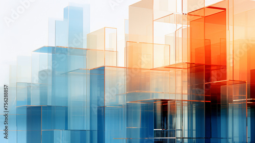 Multiple exposure of modern abstract glass architecture