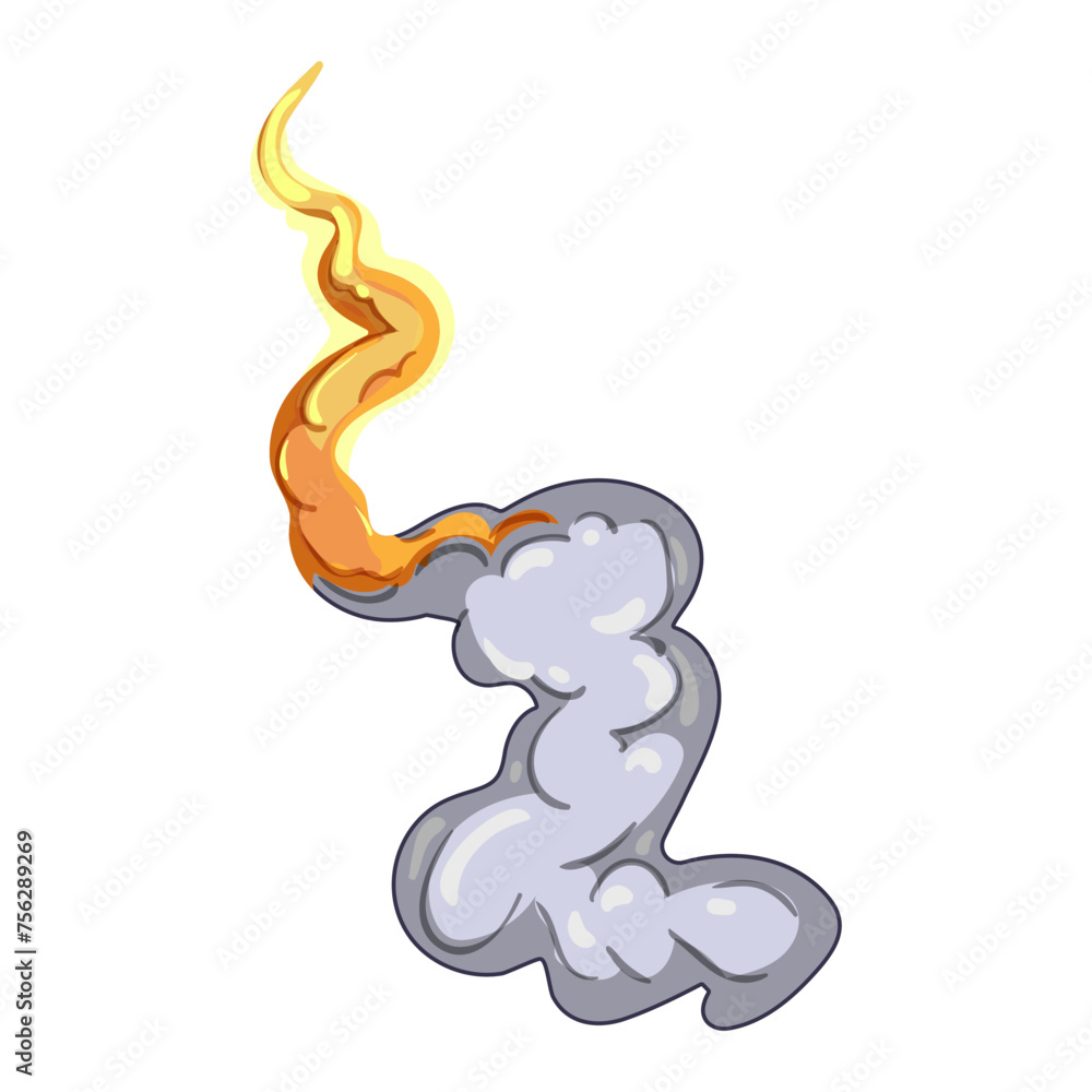 Fototapeta premium mars rocket launch smoke cartoon. fire flame, off jet, ship take mars rocket launch smoke sign. isolated symbol vector illustration