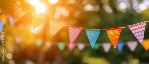 Selbst gebastelte Girlanden im Sommer, Partydekoration 