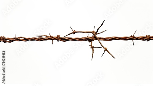 Rusty barbed wire. Generative AI © Roman
