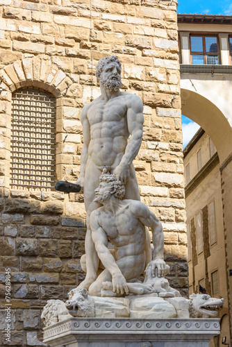 Florence, Italy - June 28, 2023: Sculptures in Florence