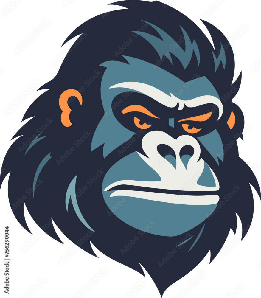 Wild Gorilla Vector Illustration King of the Jungle